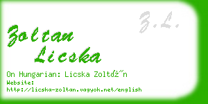 zoltan licska business card